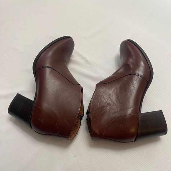 Frye Nora Brown Leather Zip Booties Boots Size 9M - Picture 8 of 10